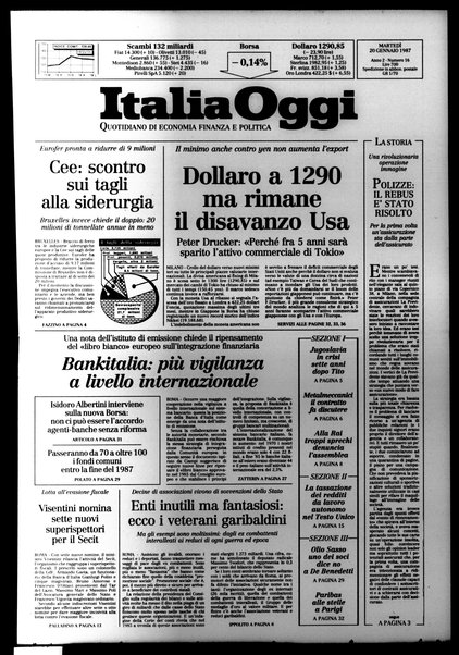 Italia oggi : quotidiano di economia finanza e politica